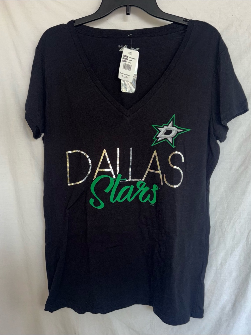 Dallas Stars Women's Black V-Neck Tee by G-III Sports